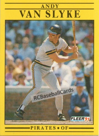 Andy Van Slyke autographed baseball card (Pittsburgh Pirates) 1991 Donruss  #552