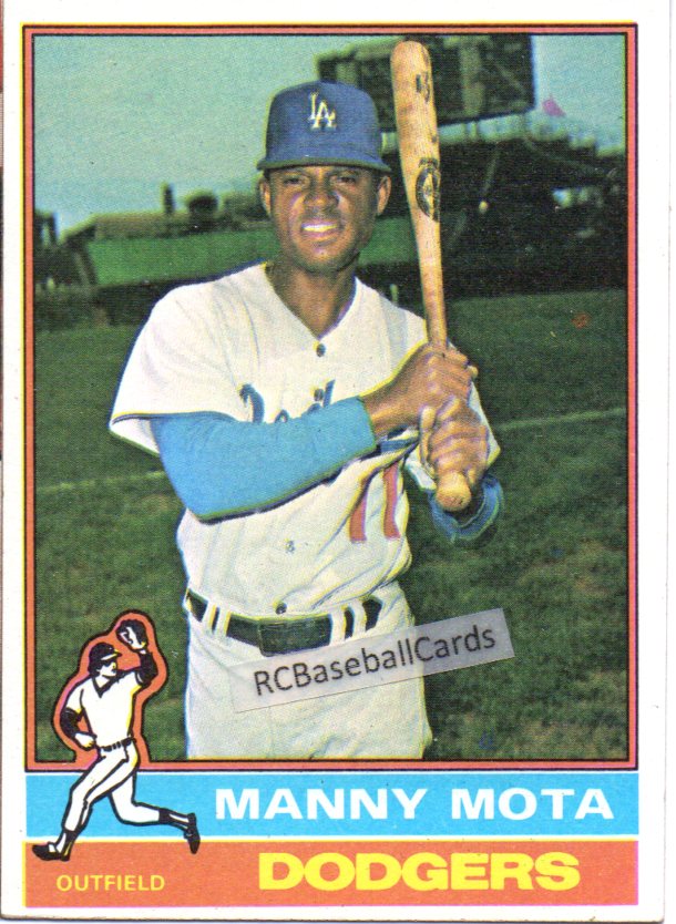 Manny Mota autographed baseball card (Los Angeles Dodgers 67) 1990