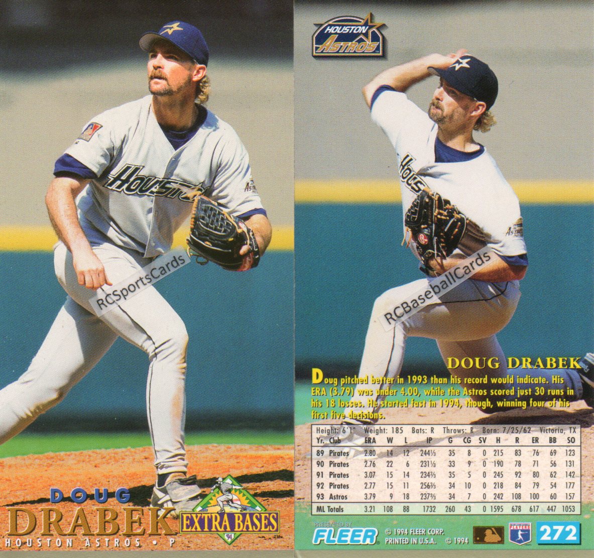 Topps Doug Drabek Baseball Trading Cards